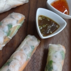 Summer Rolls with Lemon Ginger Poached Chicken