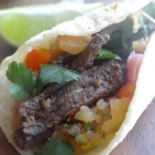 Steak Tacos with Roasted Pineapple Salsa